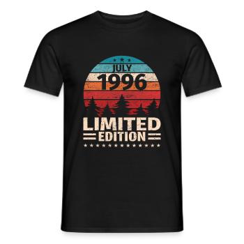 27th Birthday July Vintage 1996 Vintage - Men's T-Shirt - black - Front - AI Model Male 178 light (178cm)
