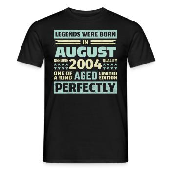 19th Birthday August Vintage 2004 Vintage - Men's T-Shirt - black - Front - AI Model Male 178 light (178cm)