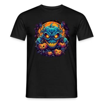 Bad Pumpkin Böser Kürbis Halloween - Männer T-Shirt - Schwarz - Vorne - AI Model Male 178 light (178cm)