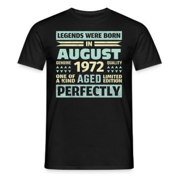 51. Geburtstag August Jahrgang 1972 Vintage - Männer T-Shirt - Schwarz - Vorne - AI Model Male 178 light (178cm)