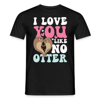 I Lover You Like No Otter - Männer T-Shirt - Schwarz - Vorne - AI Model Male 178 light (178cm)