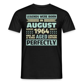 59th Birthday August Vintage 1964 Vintage - Men's T-Shirt - black - Front - AI Model Male 178 light (178cm)