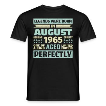 58. Geburtstag August Jahrgang 1965 Vintage - Männer T-Shirt - Schwarz - Vorne - AI Model Male 178 light (178cm)