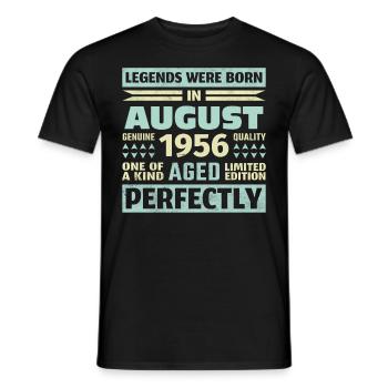 67th Birthday August Vintage 1956 Vintage - Men's T-Shirt - black - Front - AI Model Male 178 light (178cm)