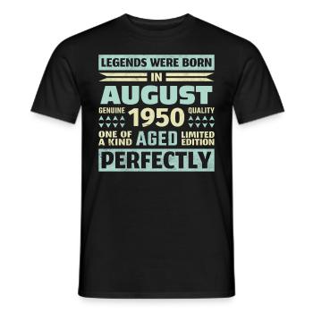 73. Geburtstag August Jahrgang 1950 Vintage - Männer T-Shirt - Schwarz - Vorne - AI Model Male 178 light (178cm)