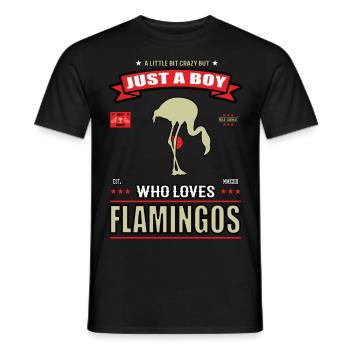 Just a Boy who loves Flamingos Outfit - Männer T-Shirt - Schwarz - Vorne - AI Model Male 178 light (178cm)