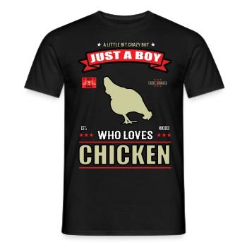 Just a Boy Who Loves Chickens Outfit - Men's T-Shirt - black - Front - AI Model Male 178 light (178cm)