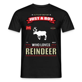 Juste un garçon qui aime la tenue de renne - T-shirt homme - noir - Devant - AI Model Male 178 light (178cm)