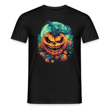 Bad Pumpkin Böser Kürbis Halloween - Männer T-Shirt - Schwarz - Vorne - AI Model Male 178 light (178cm)