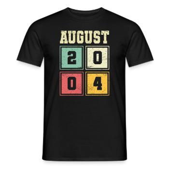 19th Birthday August Vintage 2004 Vintage - Men's T-Shirt - black - Front - AI Model Male 178 light (178cm)