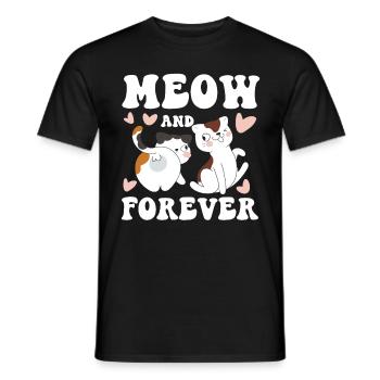 Meow And Forever - Männer T-Shirt - Schwarz - Vorne - AI Model Male 178 light (178cm)
