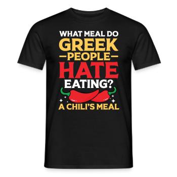 Meal Greek People Chili's Meal - Männer T-Shirt - Schwarz - Vorne - AI Model Male 178 light (178cm)
