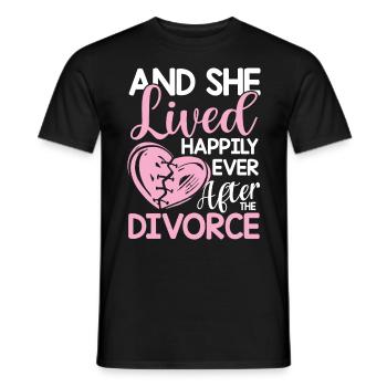 And She Lived Happily Ever After The Divorce - Männer T-Shirt - Schwarz - Vorne - AI Model Male 178 light (178cm)