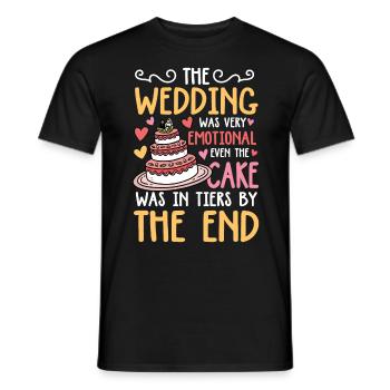 The Wedding Was Very Emotional Cake Was In Tiers - Männer T-Shirt - Schwarz - Vorne - AI Model Male 178 light (178cm)