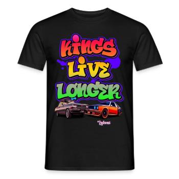 Kings Live Longer art - T-shirt homme - noir - Devant - AI Model Male 178 light (178cm)