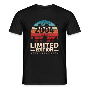 19. Geburtstag August Jahrgang 2004 Vintage - Männer T-Shirt - Schwarz - Vorne - AI Model Male 178 light (178cm)