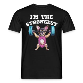 I'm The Strongest Chihuahua Hund Hunderasse - Männer T-Shirt - Schwarz - Vorne - AI Model Male 178 light (178cm)