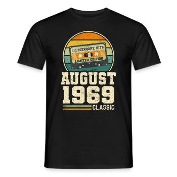 54. Geburtstag August Jahrgang 1969 Vintage - Männer T-Shirt - Schwarz - Vorne - AI Model Male 178 light (178cm)