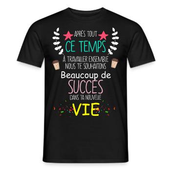 Collègue On Te Shouhaite Beaucoup De Succès - T-shirt homme - noir - Devant - AI Model Male 178 light (178cm)