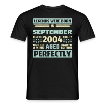 19th Birthday August Vintage 2004 Vintage - Men's T-Shirt - black - Front - AI Model Male 178 light (178cm)