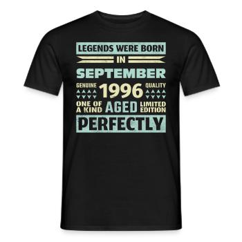 27th Birthday August Vintage 1996 Vintage - Men's T-Shirt - black - Front - AI Model Male 178 light (178cm)