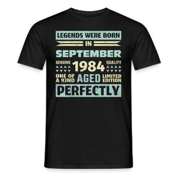 39th Birthday August Vintage 1984 Vintage - Men's T-Shirt - black - Front - AI Model Male 178 light (178cm)
