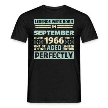 57th Birthday August Vintage 1966 Vintage - Men's T-Shirt - black - Front - AI Model Male 178 light (178cm)