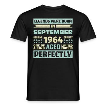 59th Birthday August Vintage 1964 Vintage - Men's T-Shirt - black - Front - AI Model Male 178 light (178cm)