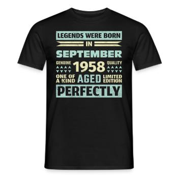 65th Birthday August Vintage 1958 Vintage - Men's T-Shirt - black - Front - AI Model Male 178 light (178cm)