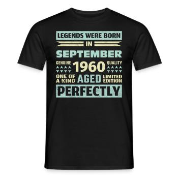 63rd Birthday August Vintage 1960 Vintage - Men's T-Shirt - black - Front - AI Model Male 178 light (178cm)