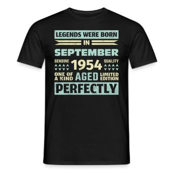 69th Birthday August Vintage 1954 Vintage - Men's T-Shirt - black - Front - AI Model Male 178 light (178cm)