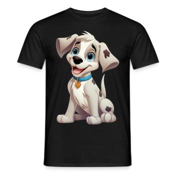 Dog Doggy Dog Lover Animal Cartoon Comic - T-shirt homme - noir - Devant - AI Model Male 178 light (178cm)
