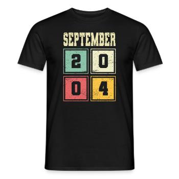 19. Geburtstag September Jahrgang 2004 Vintage - Männer T-Shirt - Schwarz - Vorne - AI Model Male 178 light (178cm)