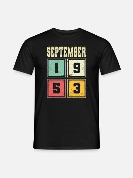 70th Birthday September Vintage 1953 Vintage - Men's T-Shirt - black