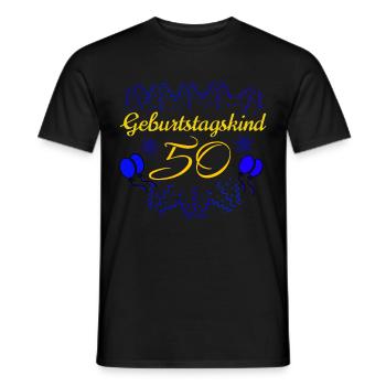 Geburtstagskind Tshirt 50 - Männer T-Shirt - Schwarz - Vorne - AI Model Male 178 light (178cm)