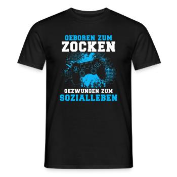 Zocker Geschenk Junge Gamer Controller Zocken - Männer T-Shirt - Schwarz - Vorne - AI Model Male 178 light (178cm)