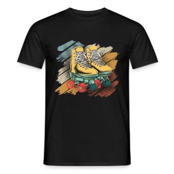 Patins à roulettes Patins à roues alignées Cadeau femme homme - T-shirt homme - noir - Devant - AI Model Male 178 light (178cm)