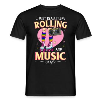 Inline Skate Cadeau Roller Skates Roller 70s - T-shirt homme - noir - Devant - AI Model Male 178 light (178cm)