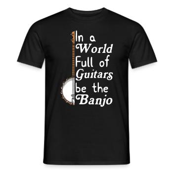 Chemises Banjo Pour Hommes Bluegrass Appalachia Folk - T-shirt homme - noir - Devant - AI Model Male 178 light (178cm)