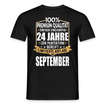 24. Geburtstag September Jahrgang 1999 Vintage - Männer T-Shirt - Schwarz - Vorne - AI Model Male 178 light (178cm)