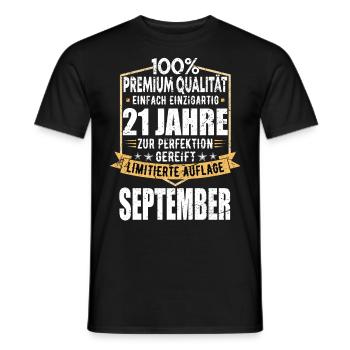 21. Geburtstag September Jahrgang 2002 Vintage - Männer T-Shirt - Schwarz - Vorne - AI Model Male 178 light (178cm)