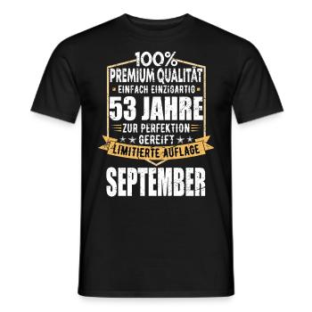 53. Geburtstag September Jahrgang 1970 Vintage - Männer T-Shirt - Schwarz - Vorne - AI Model Male 178 light (178cm)