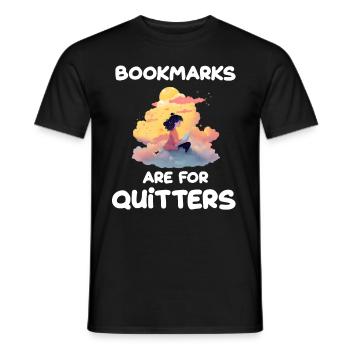 Bookmarks are for quitters - Männer T-Shirt - Schwarz - Vorne - AI Model Male 178 light (178cm)