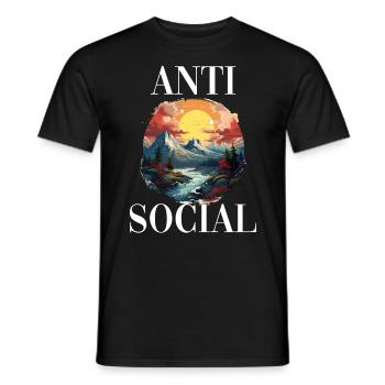 Antisozial Wandern Wanderung für eine Wanderer - Männer T-Shirt - Schwarz - Vorne - AI Model Male 178 light (178cm)