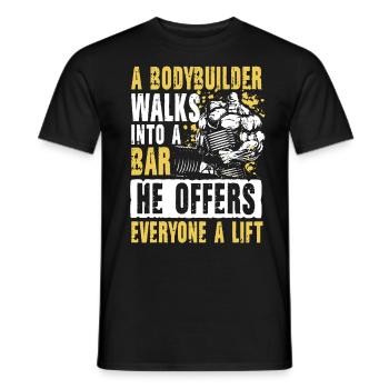 A Bodybuilder Walks Into A Bar - Männer T-Shirt - Schwarz - Vorne - AI Model Male 178 light (178cm)