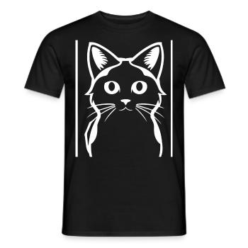 Drôle de chat Silhouette Cheeky Fun Cats - T-shirt homme - noir - Devant - AI Model Male 178 light (178cm)