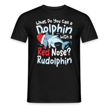 Dolphin With A Rd Nose Rudolphin - Männer T-Shirt - Schwarz - Vorne - AI Model Male 178 light (178cm)
