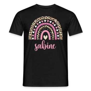Sabine Regenbogen Name Geburtstag Sabine - Männer T-Shirt - Schwarz - Vorne - AI Model Male 178 light (178cm)