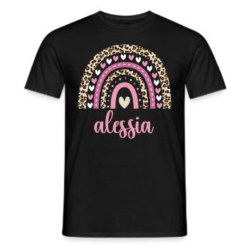 Alessia Regenbogen Name Geburtstag Alessia - Männer T-Shirt - Schwarz - Vorne - AI Model Male 178 light (178cm)