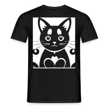 Drôle de chat Silhouette Cheeky Fun Cats - T-shirt homme - noir - Devant - AI Model Male 178 light (178cm)